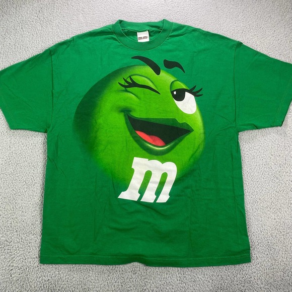 M&M'S Other - M&Ms Candy Shirt Men 2XL Big Wink Mrs Green‎ MMs World Chocolate Candy Retro Y2K